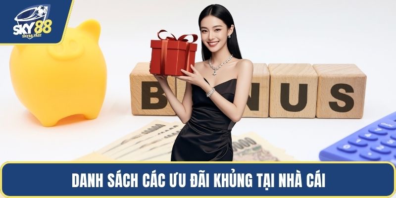 Danh sách các ưu đãi khủng tại nhà cái