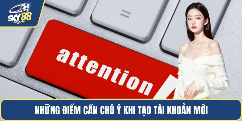 Những điểm cần chú ý khi tạo tài khoản mới